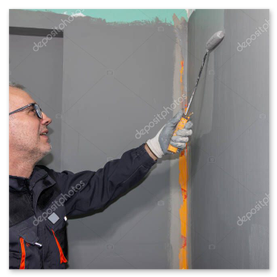 Abdichtungsarbeiten im Duschbereich